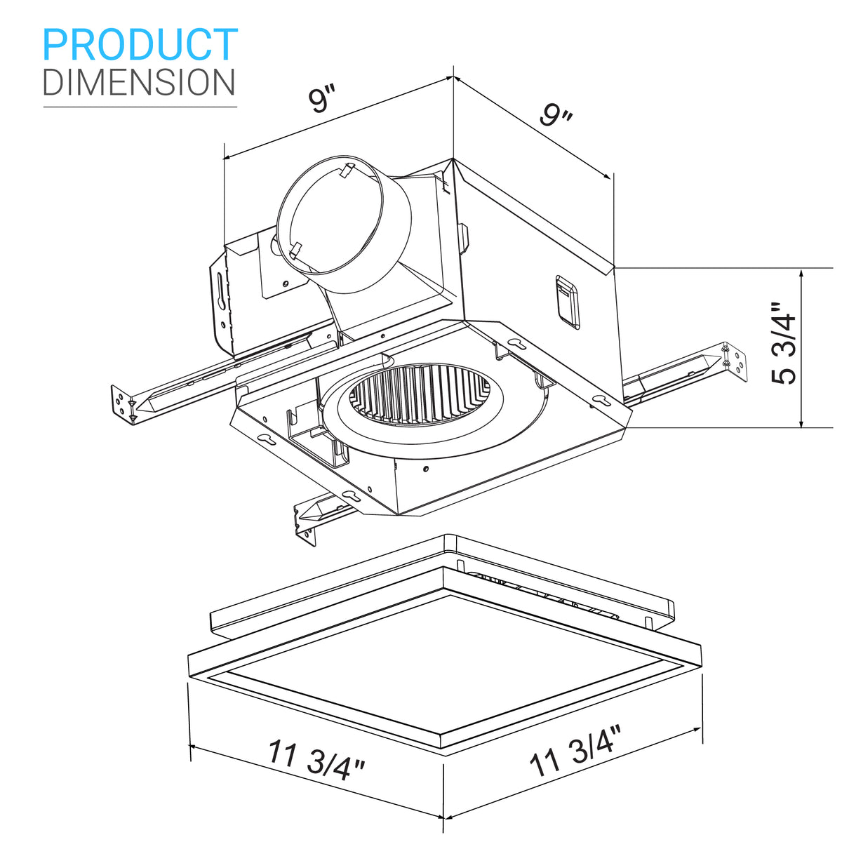 Ultra Quiet Bathroom Exhaust Fan w/ LED Light 4000K, 1000LM, 100 CFM, –  LEDMyPlace