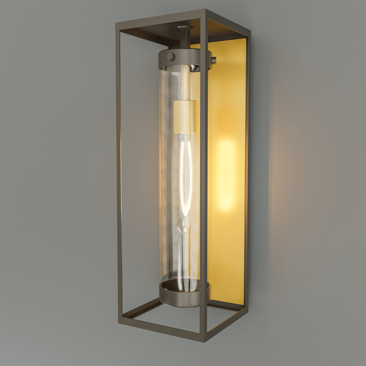 1 - Light, 21 - Inch Bronze Outdoor Rectangular Wall Light, E26 Socket 1X60W, Clear Glass, 21" H x 7" W, Extends 6" from the wall - LEDMyPlace