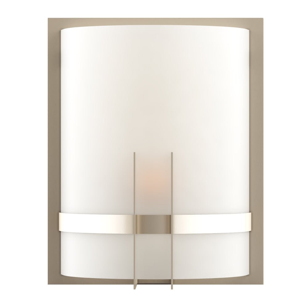 1 - Light, Decorative ARC Wall Sconce Fixture, Brushed Nickel Finish with White glass shade, Dim: 9" W x 12"H x 5"E, Hallway Light Fixtures - LEDMyPlace