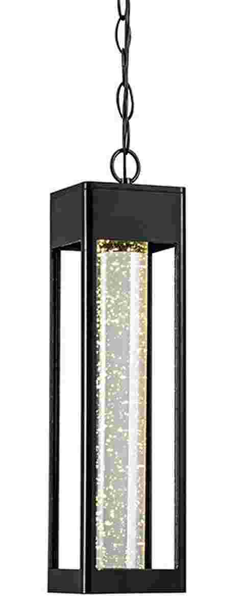 1 - Light LED Integrated Black Outdoor Ceiling Light, 11W 3CCT, Bubble Glass, Pendant - LEDMyPlace