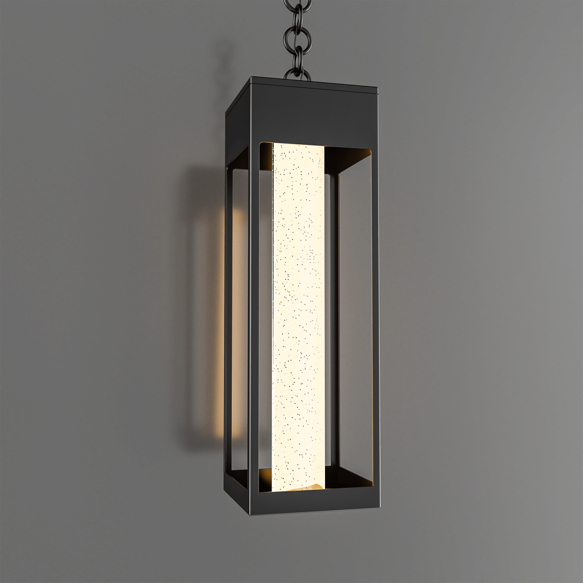 1 - Light LED Integrated Black Outdoor Ceiling Light, 11W 3CCT, Bubble Glass, Pendant - LEDMyPlace