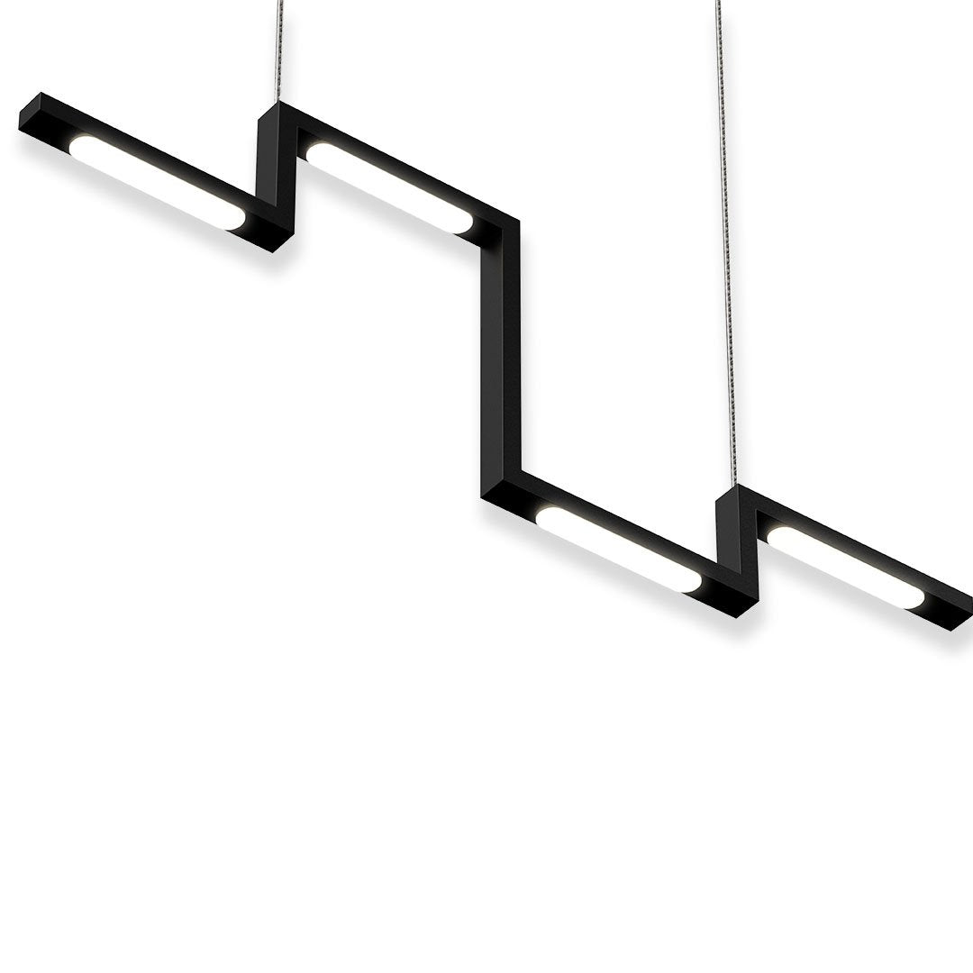 1 - Light, LED Linear Chandelier Light Fixture In Matte black Body Finish, 23W, 3000K, 1150LM Dimmable, 39.4''×1.3''×71'' (Dimension) - LEDMyPlace