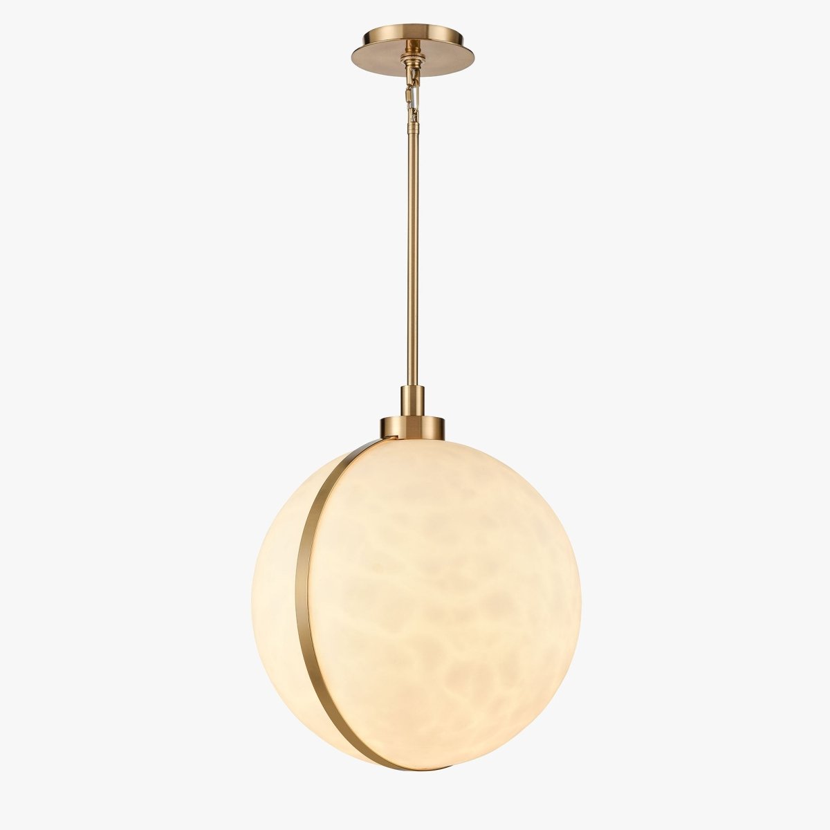 1 Light Mini Pendant Brass finish Hardware with Faux Alabaster, Pendant Lighting, E26 Base - LEDMyPlace