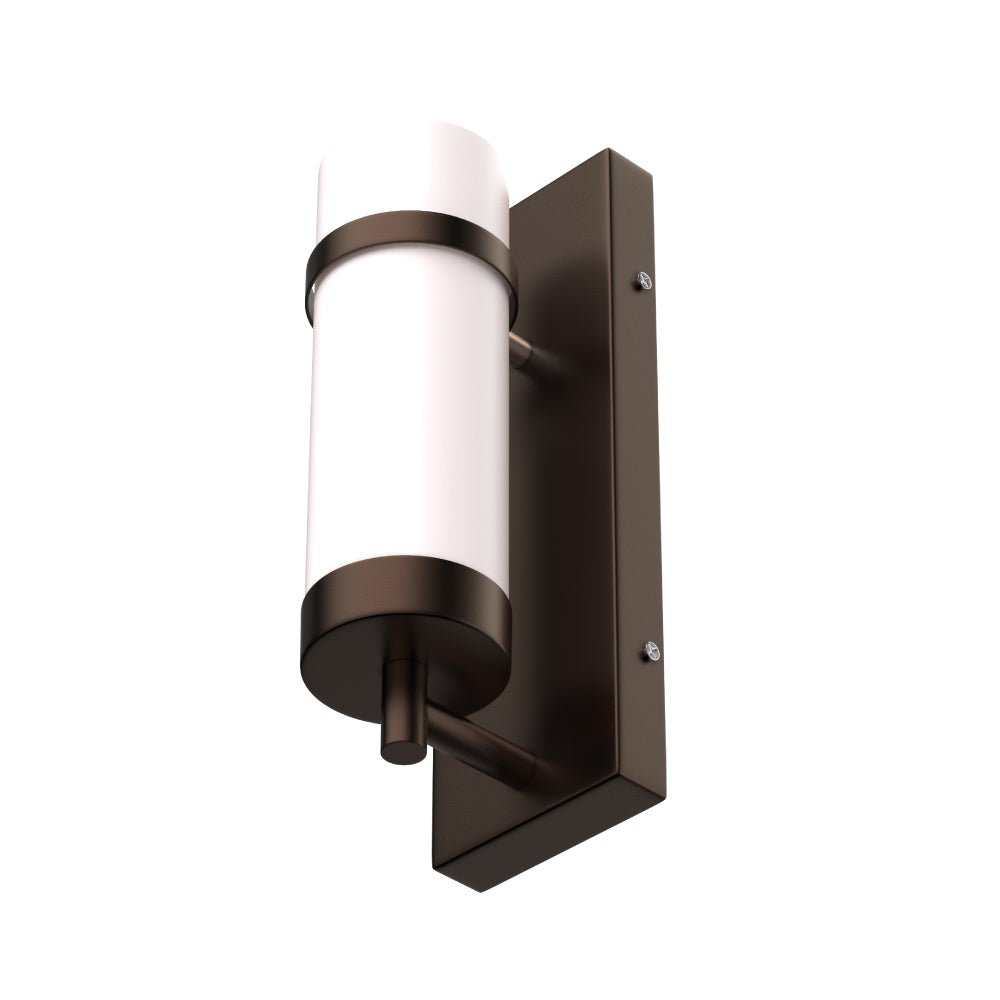 1 - Light, Oil Rubbed Bronze/Satin Nickel Finish Wall Sconce with White Glass shade, Wall Mounted Lamps for Home Hotel Corridor Restaurant - LEDMyPlace