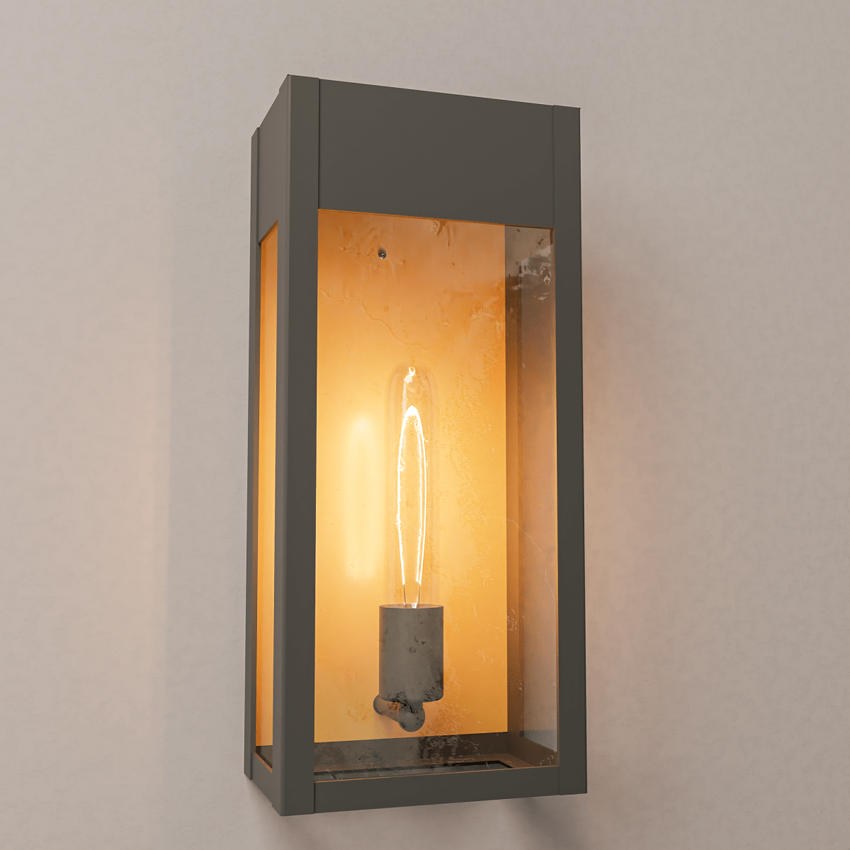 1 - Light, Outdoor Wall Sconce Light, Outdoor Lantern, E26 Socket 1X60W, Clear Glass Panels, Matte Black, 18" H x 7 1/2" W, Extends 5 1/2" from the wall - LEDMyPlace