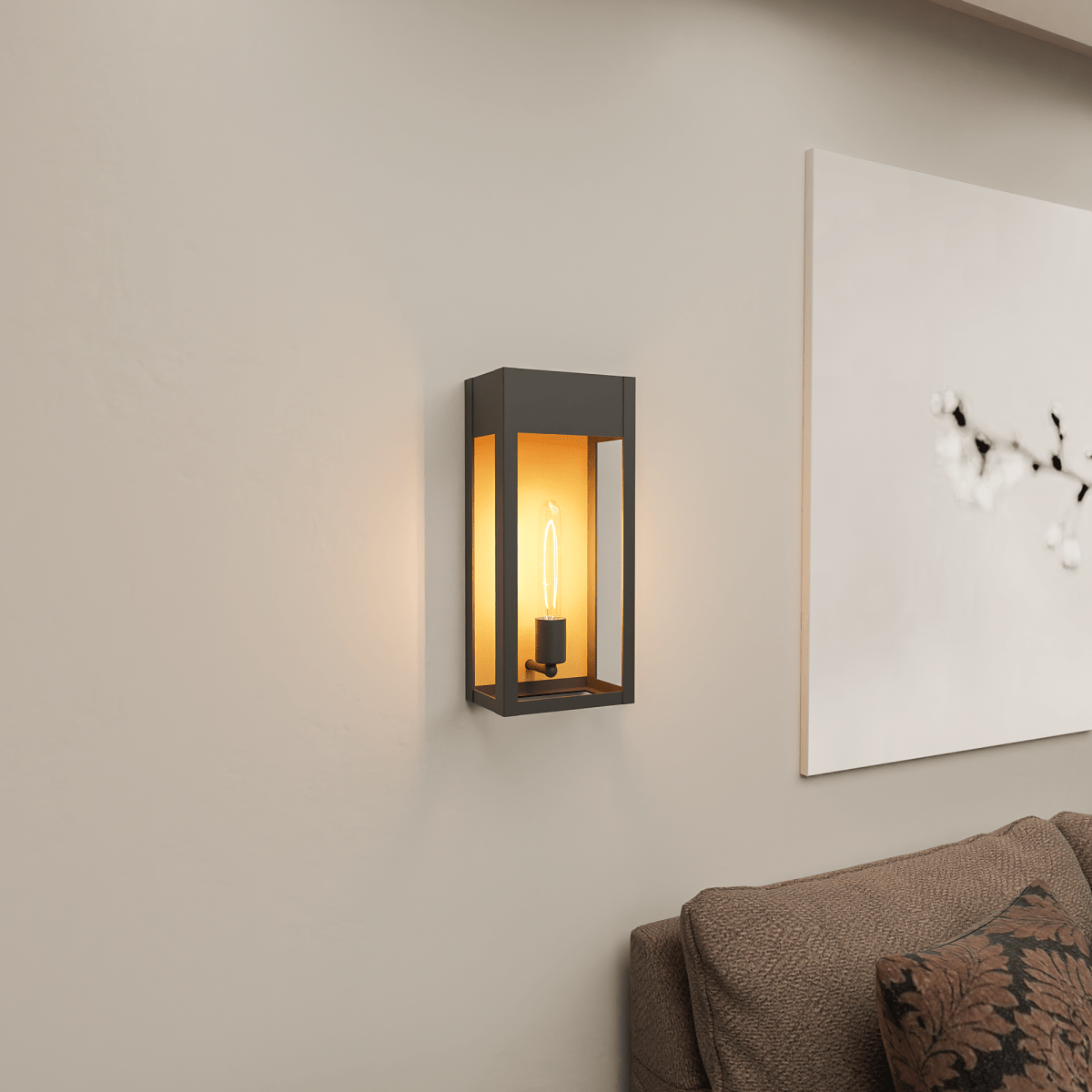 1 - Light, Outdoor Wall Sconce Light, Outdoor Lantern, E26 Socket 1X60W, Clear Glass Panels, Matte Black, 18" H x 7 1/2" W, Extends 5 1/2" from the wall - LEDMyPlace