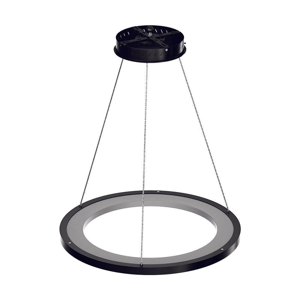 1 - Ring LED Pendant Light, 35W, 3000K - 6500K, 966LM, Dimmable, Matte Black Body Finish, Diameter 23.6''×71'' - LEDMyPlace