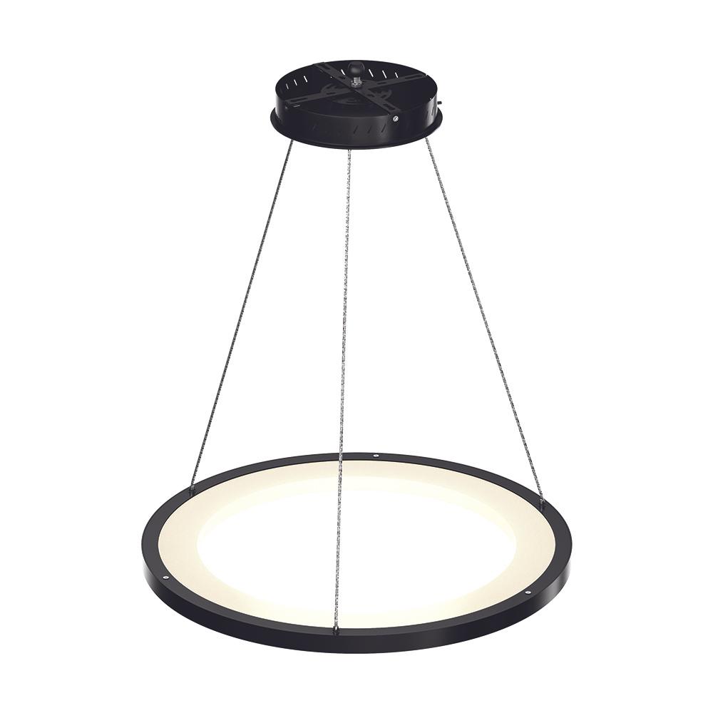 1 - Ring LED Pendant Light, 35W, 3000K - 6500K, 966LM, Dimmable, Matte Black Body Finish, Diameter 23.6''×71'' - LEDMyPlace