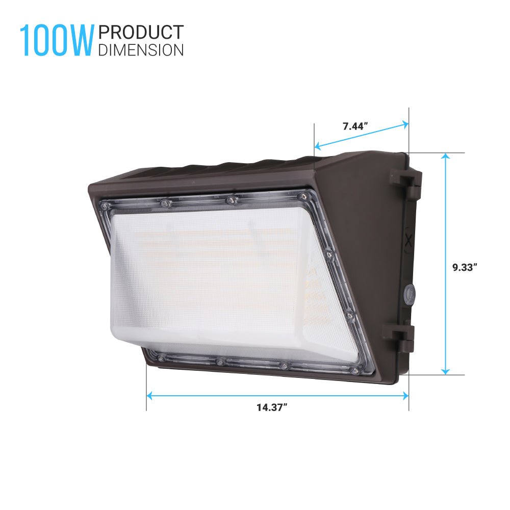 100W LED Wall Pack with Dusk to Dawn Photocell, 5700K, 14900LM, AC120 - 277V, Waterproof, UL & DLC Listed - LEDMyPlace