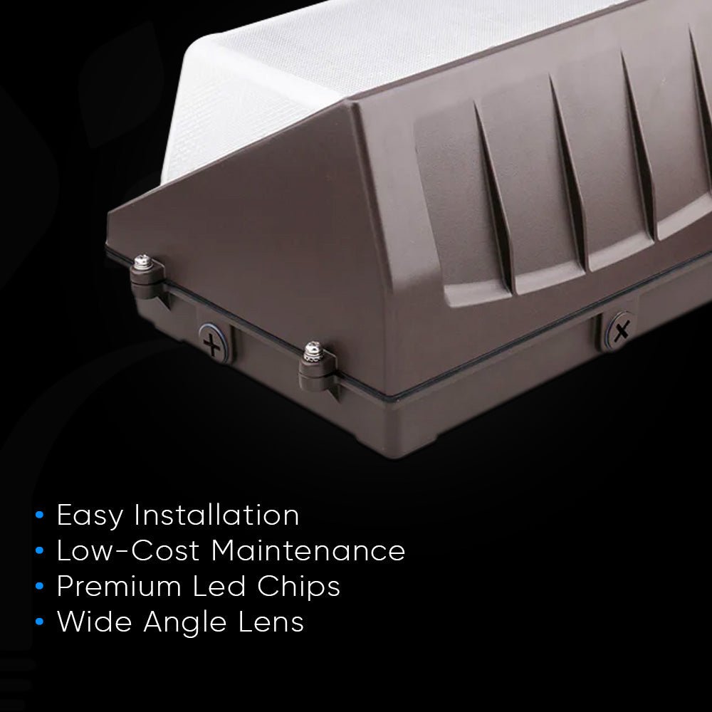 100W LED Wall Pack with Dusk to Dawn Photocell, 5700K, 14900LM, AC120 - 277V, Waterproof, UL & DLC Listed - LEDMyPlace