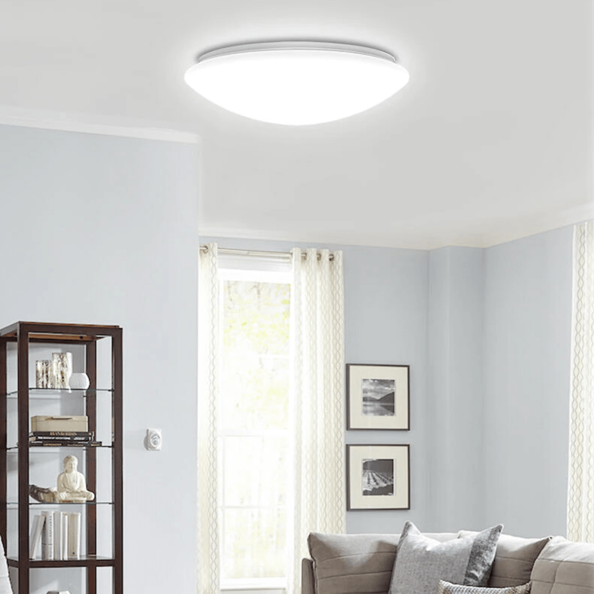 10.5 Inch Mushroom Shape LED Flush Mount Ceiling Light - 12.5 Watt, 1050 Lumens - Dimmable - Round Ceiling Light - LEDMyPlace