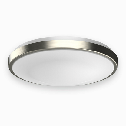 11 in. Round Brushed Nickel Dimmable Flush Mount Ceiling Light, Single Ring, 1050 Lumens, Power 15W, 3 Color Switchable (3000K/4000K/5000K) - LEDMyPlace