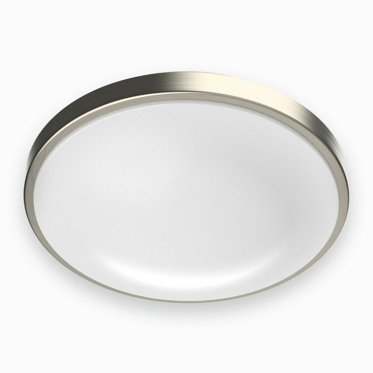 11 in. Round Brushed Nickel Dimmable Flush Mount Ceiling Light, Single Ring, 1050 Lumens, Power 15W, 3 Color Switchable (3000K/4000K/5000K) - LEDMyPlace