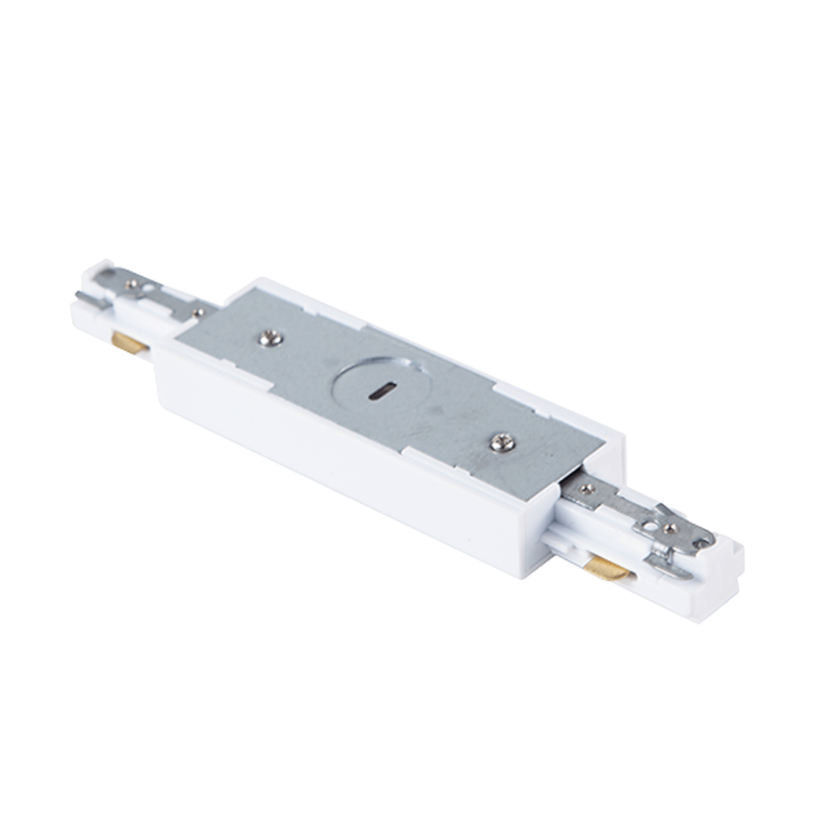 120 - Volt H Track Lighting Single Circuit 3 - Wire Track Connector in White Finish - LEDMyPlace