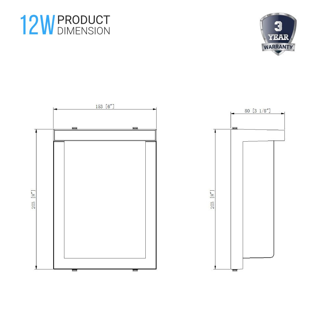 12W LED Outdoor Wall Sconce Light - Oil Rubbed Bronze Finish, 600LM, ETL Listed - Wet Location LED Outdoor Wall Light - LEDMyPlace