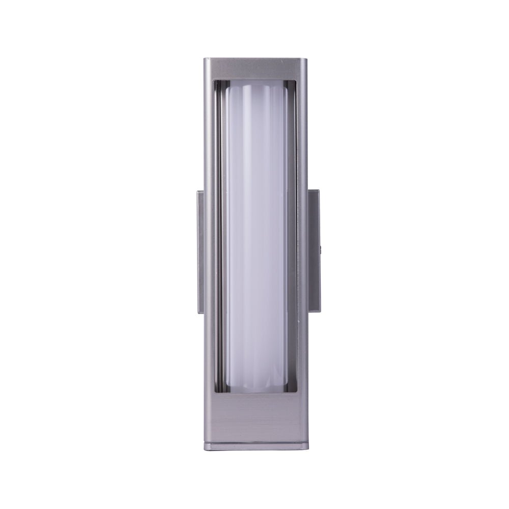 12W Modern LED Outdoor Wall Sconce Light, Silver Finish, Dimmable, ETL Listed - Wet Location - LEDMyPlace