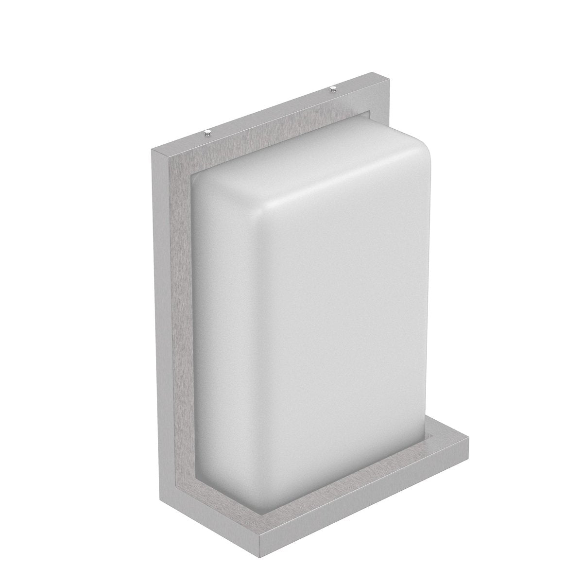 12W Rectangle Shape LED Outdoor Wall Sconce, Painted Silver Finish, White Acrylic Shade, ETL Listed - LEDMyPlace