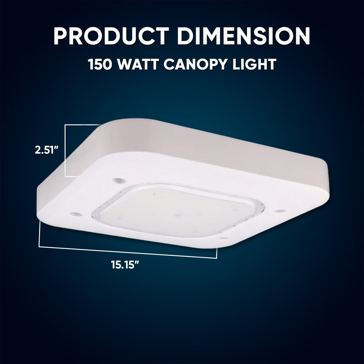 150W LED Canopy Light, 15600LM, 5700K, UL, Damp/Wet Locations, For Gas Stations, High Bay Carport, Indoor Parking, Underpasses, Loading Docks, Outdoor Area Light - LEDMyPlace