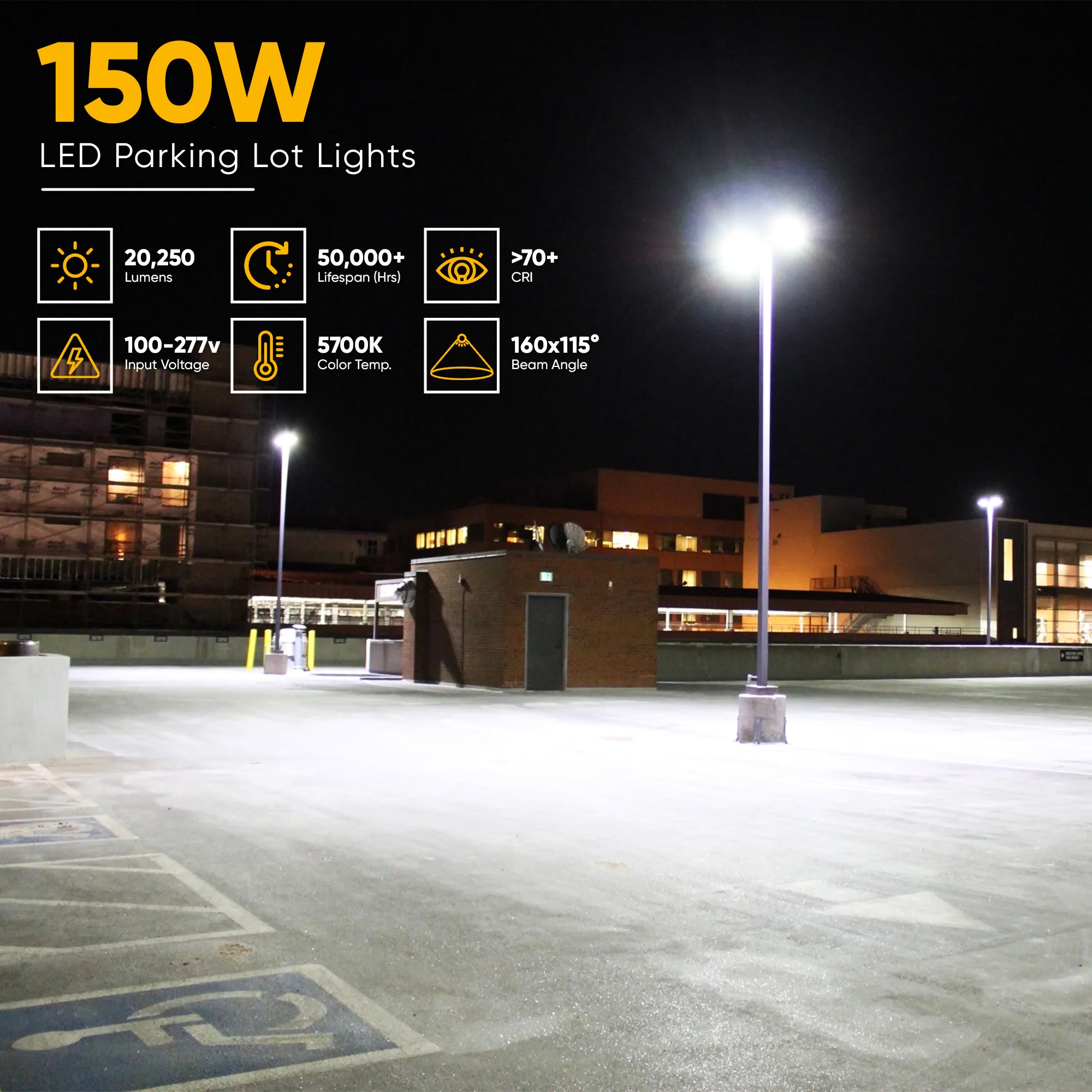 150W LED Pole Light with Dusk to Dawn Photocell, 5700K, 21000LM, Universal Mount (Adjustable Slip Fitter + Wall Mount), Bronze, AC120-277V,  Waterproof IP65, Parking Lot Lights, Outdoor Area Street Security Lighting Fixture