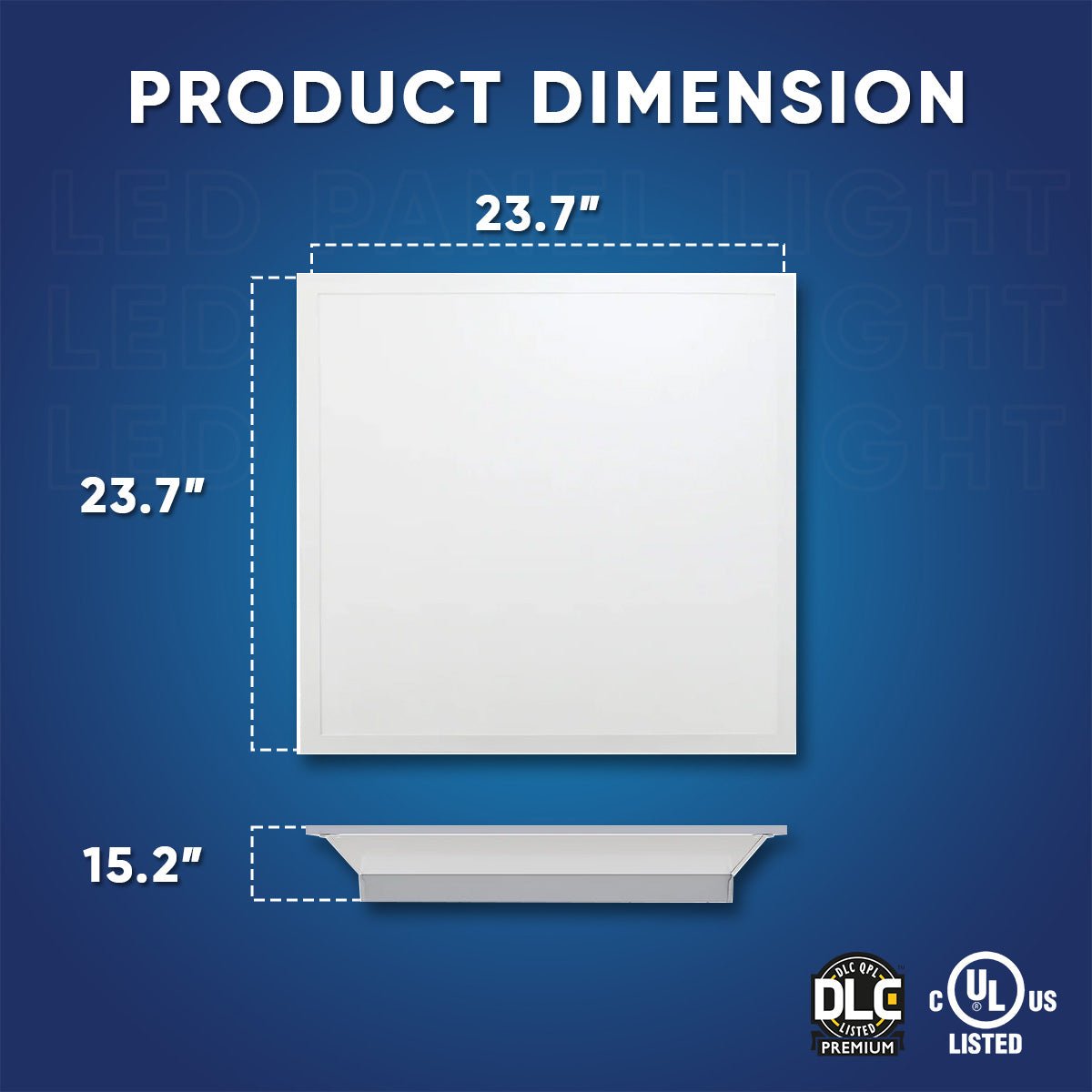 2 - ft x 2 - ft LED Panel Light 20/30/40 Watt Adjustable, 4000K/5000K/6500K CCT Changeable, Dip Switch, 0 - 10V Dim, 120 - 277V, ETL DLC 5.1, Recessed Back - lit, For Office, Meeting Room, Hospital, School, Retail Stores - LEDMyPlace