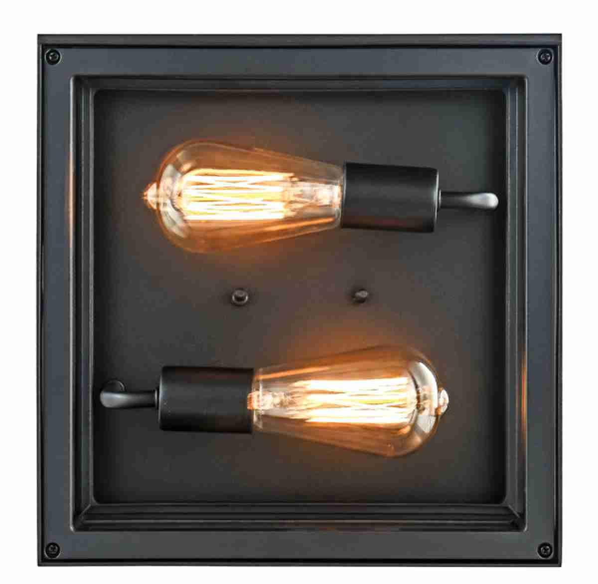 2 - Light Outdoor Ceiling Lights Black Outdoor Flushmount - LEDMyPlace