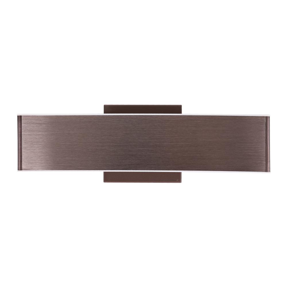 2 - Lights, Indoor Rectangular Wall Sconce with Brushed brown Body Finish, 3000K, Dimmable - LEDMyPlace