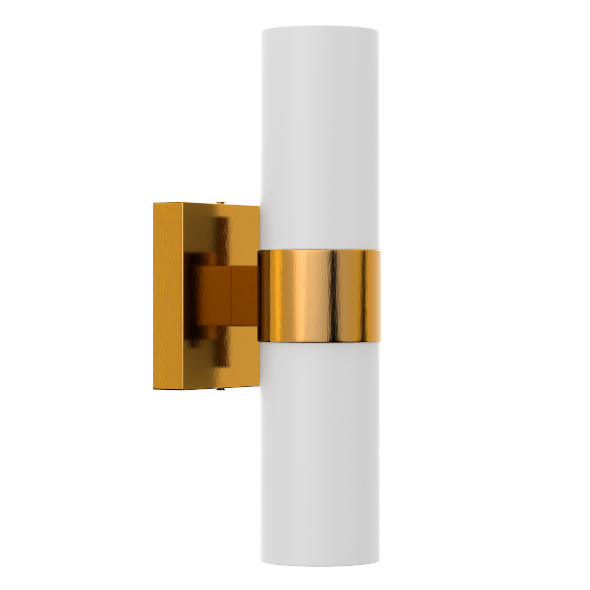 2 - Lights, Wall Sconce with White Glass Shade, Brushed Brass Finish, Dim: L13.5"xW4.45"xE5", Hallway Light Fixtures - LEDMyPlace