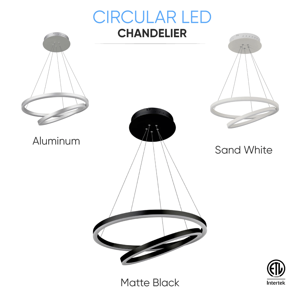 2 - Ring, Circular LED Chandelier, 60W, 3000K, 2800LM, Dimmable, 5 Years Warranty - LEDMyPlace