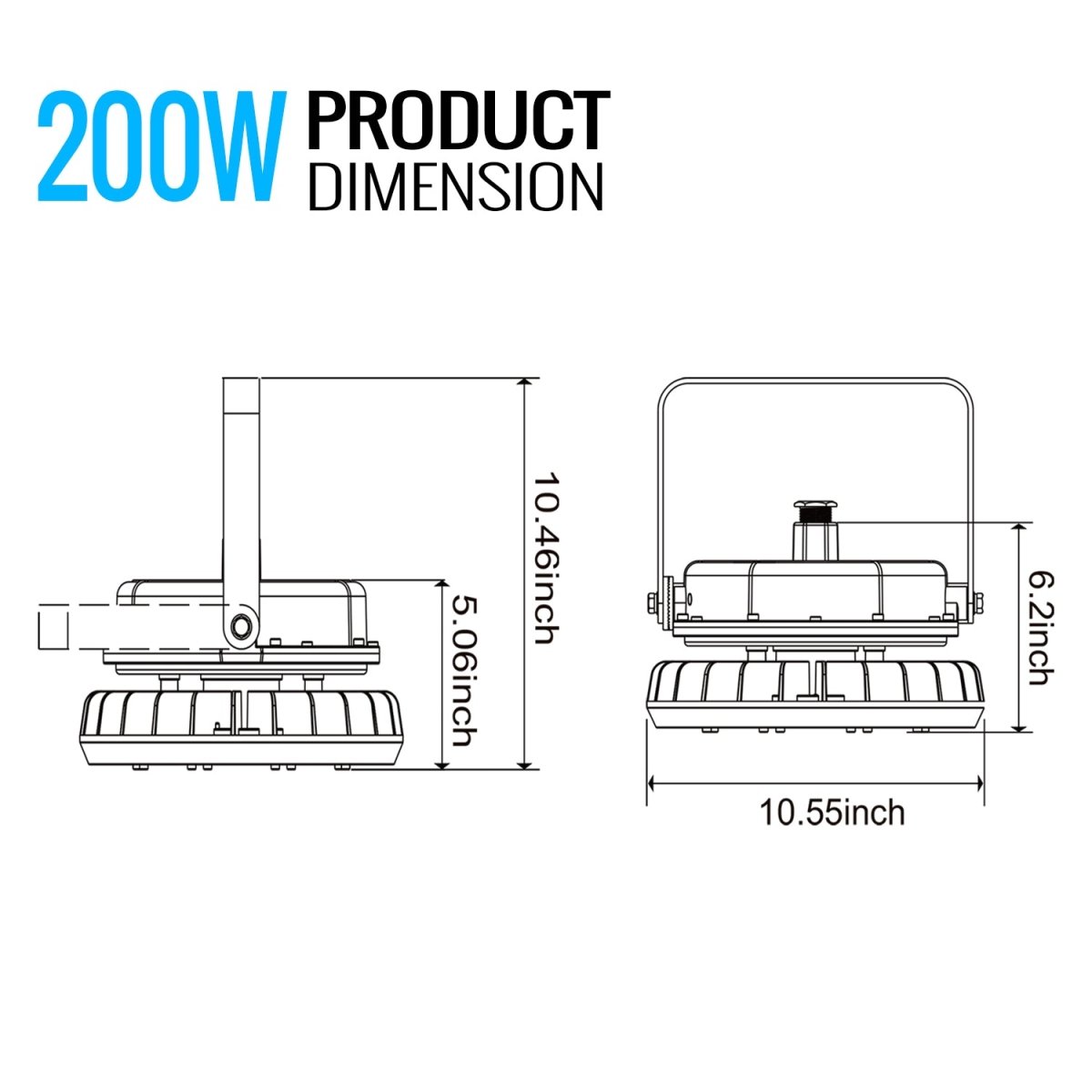 200 Watt LED Explosion Proof Round High Bay Light, B Series, Dimmable, 5000K, 27000LM, AC100 - 277V, IP66, Hazardous Location Lighting Fixtures - LEDMyPlace