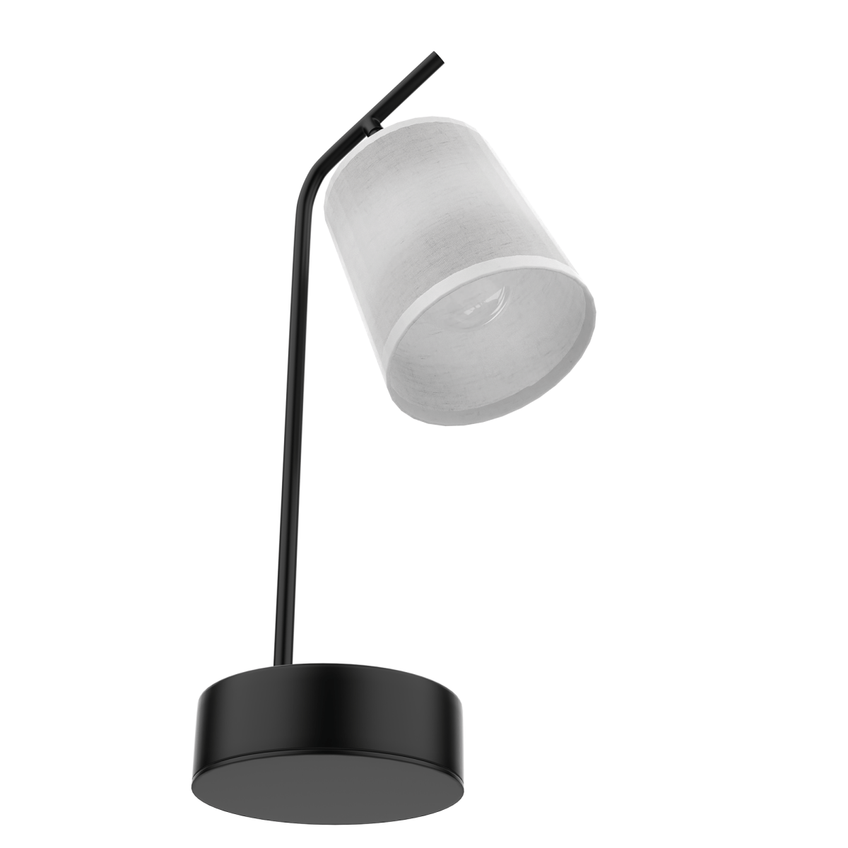 25" Industrial Table Lamp with Fabric Shade Simplicity Reading Lamps for Bedside Table, Living Room, Study Room with Switch & 1 Socket, Finish/color - black & white - LEDMyPlace