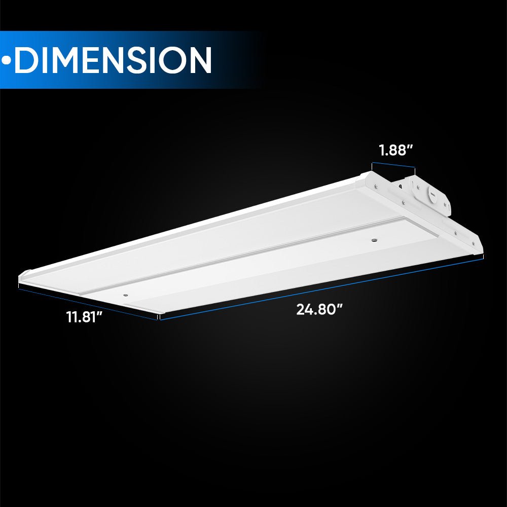 2FT LED Linear High Bay Light, 165W, 5700K, 22500LM, 120 - 277VAC, Linear Hanging Light For Warehouse, Factory, and Workshop - LEDMyPlace