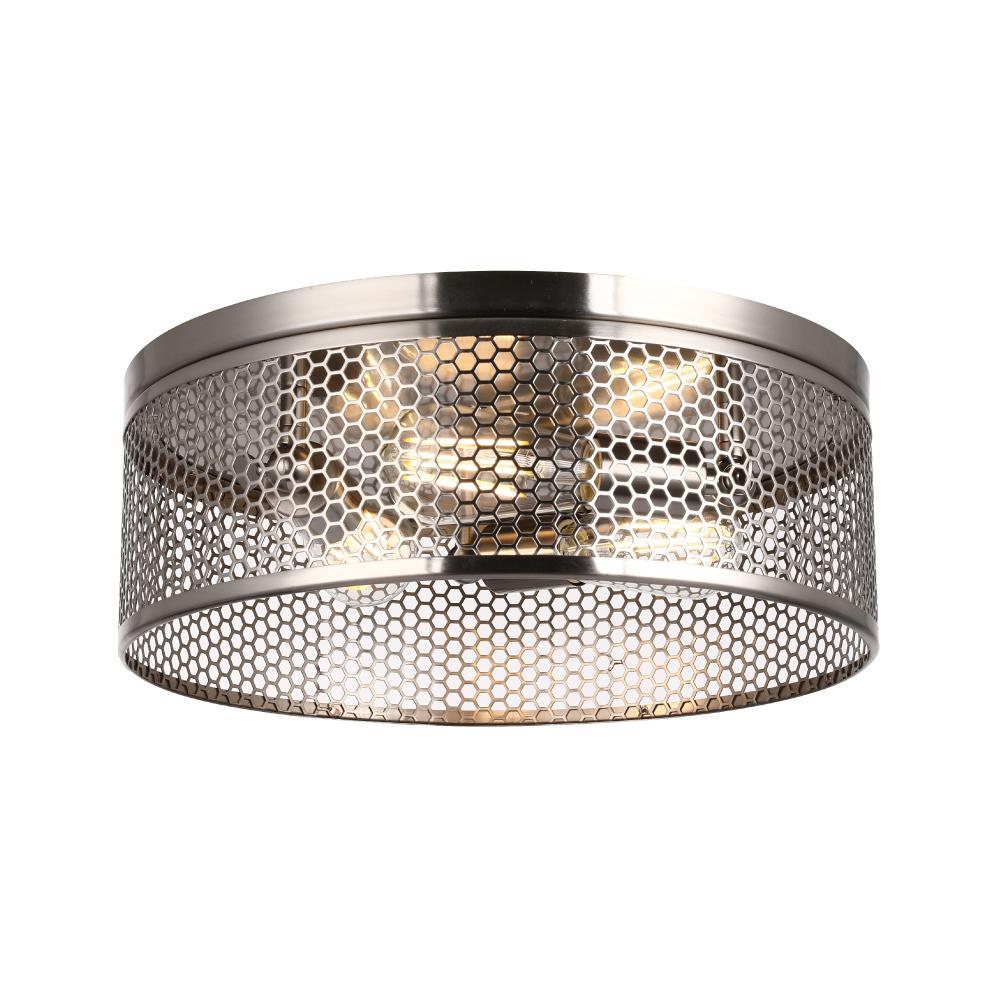 3 - Lights Cage Style Flush Mount Fixture, Drum Shape, E26 Base, UL Listed, 3 Years Warranty - LEDMyPlace