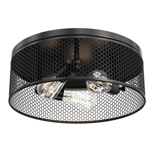 3 - Lights Cage Style Flush Mount Fixture, Drum Shape, E26 Base, UL Listed, 3 Years Warranty - LEDMyPlace