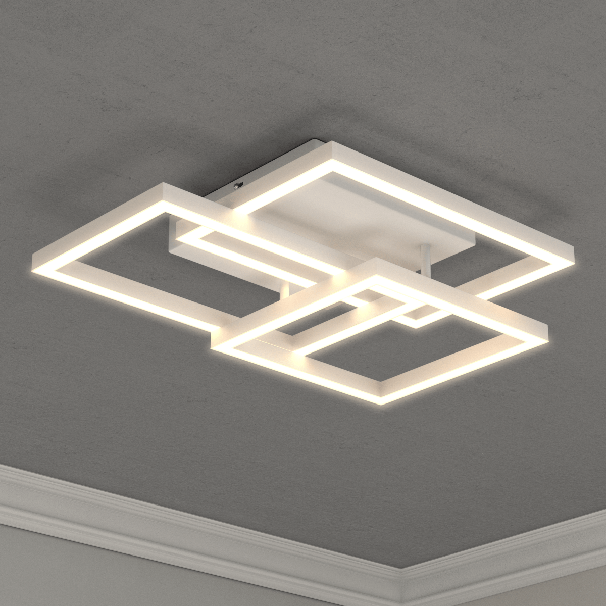 3 - Lights, Geometric Modern Ceiling Lights, Surface Mounting, 67W, 3000K(Warm White), 4032LM, Sand white Body Finish, Dimmable, Hallway Light Fixtures - LEDMyPlace