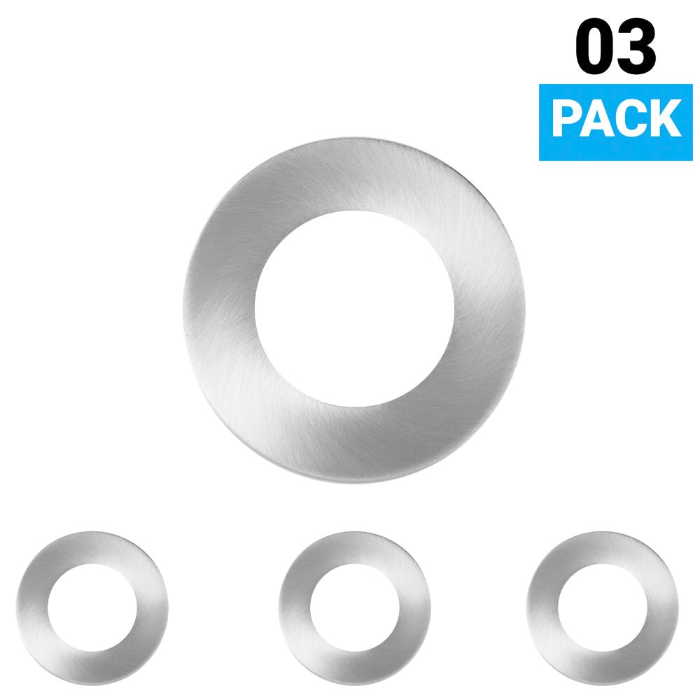 3 - Pack Trim Only For Magnetic LED Puck Light, Brushed Nickel - LEDMyPlace