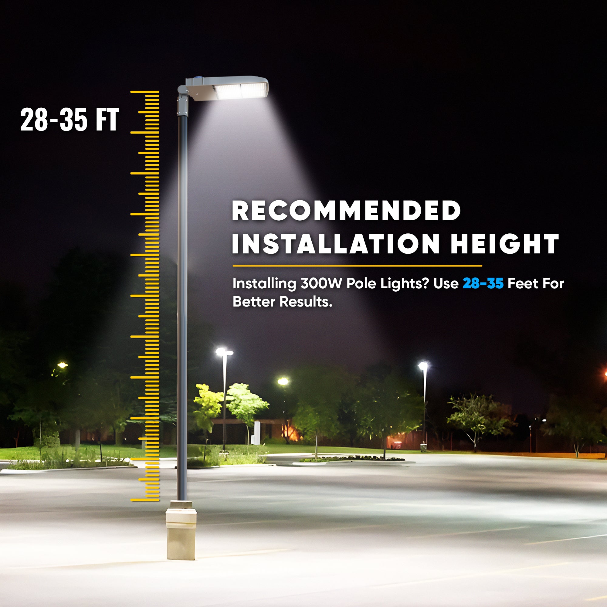 LED Pole Lights Outdoor, 300W/240W/200W Wattage Adjustable, 5700K, 140 LM/W, Universal Mount (Adjustable Slip Fitter + Wall Mount), Bronze, IP65 Waterproof, AC120-277V, LED Parking Lot Lights - Commercial Area Street Security Lights