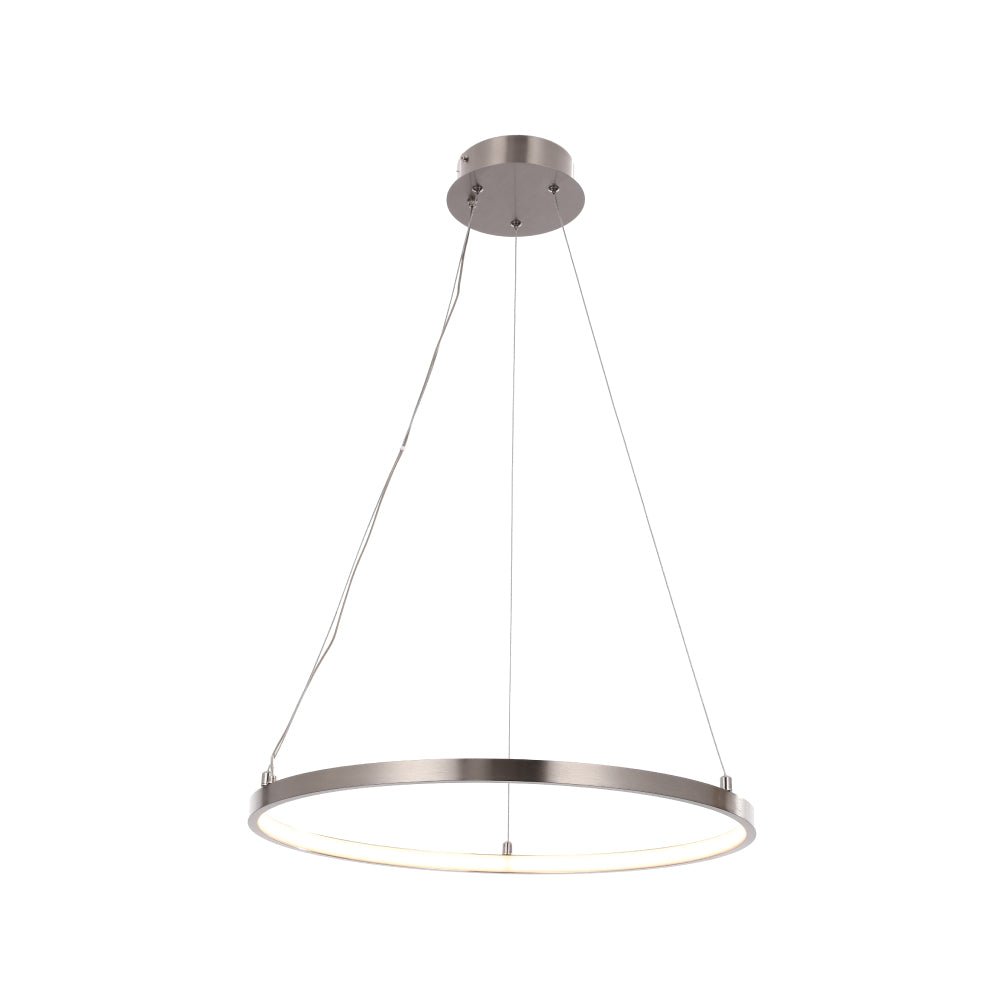 30W Round LED Pendant Light, Brushed Nickel Finish, Dimmable, 3000K (Warm White), 2900 Lumens, ETL Listed - LEDMyPlace