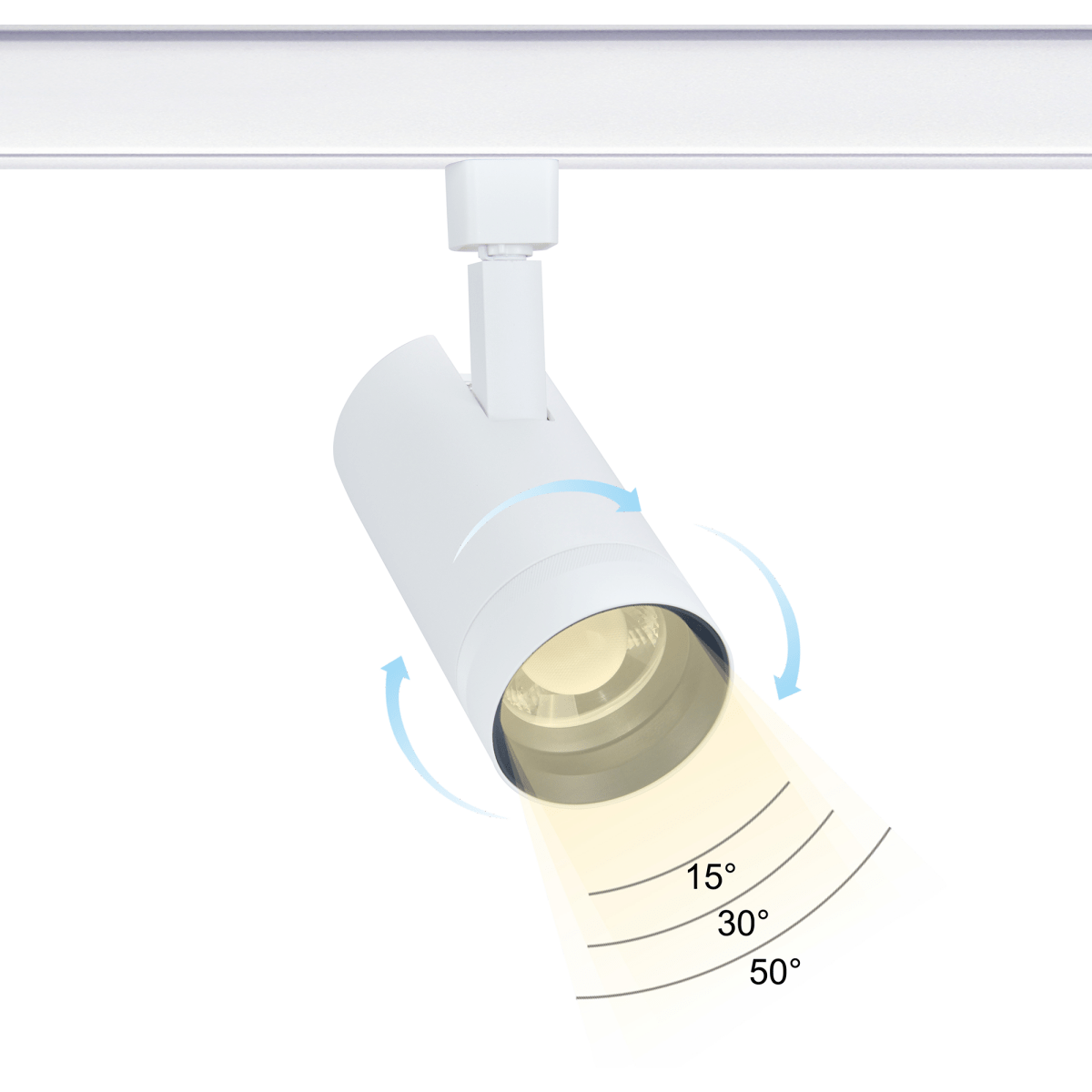 35W Dimmable LED Track Lighting, 4000LM, 4000K, 120V - 277V, 60HZ, CRI>90, 120V - 277V, White Finish, Adjustable Beam angle:15° - 56°, Ceiling Spotlight for Accent Task Art - LEDMyPlace