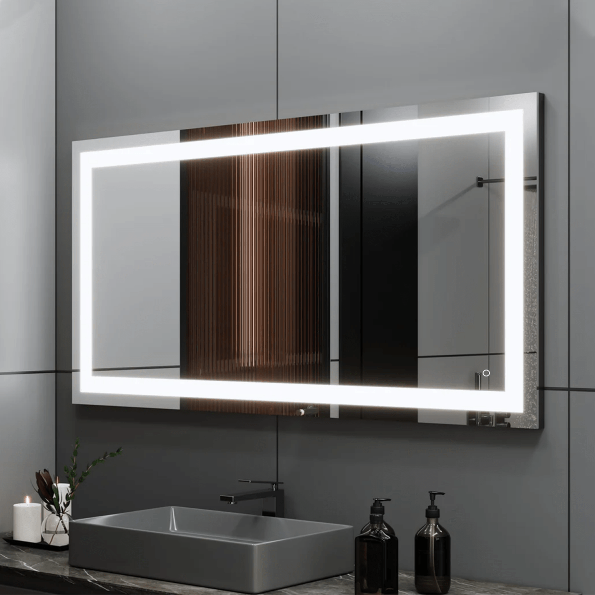 36 in. x 48 in. Vanity Mirror with Lights, Anti - Fog, CRI 90+, Makeup Mirror with Lights, Touch Switch Control, CCT Adjustable With Remembrance, LED Mirror for Bathroom, Inner Window Style - LEDMyPlace