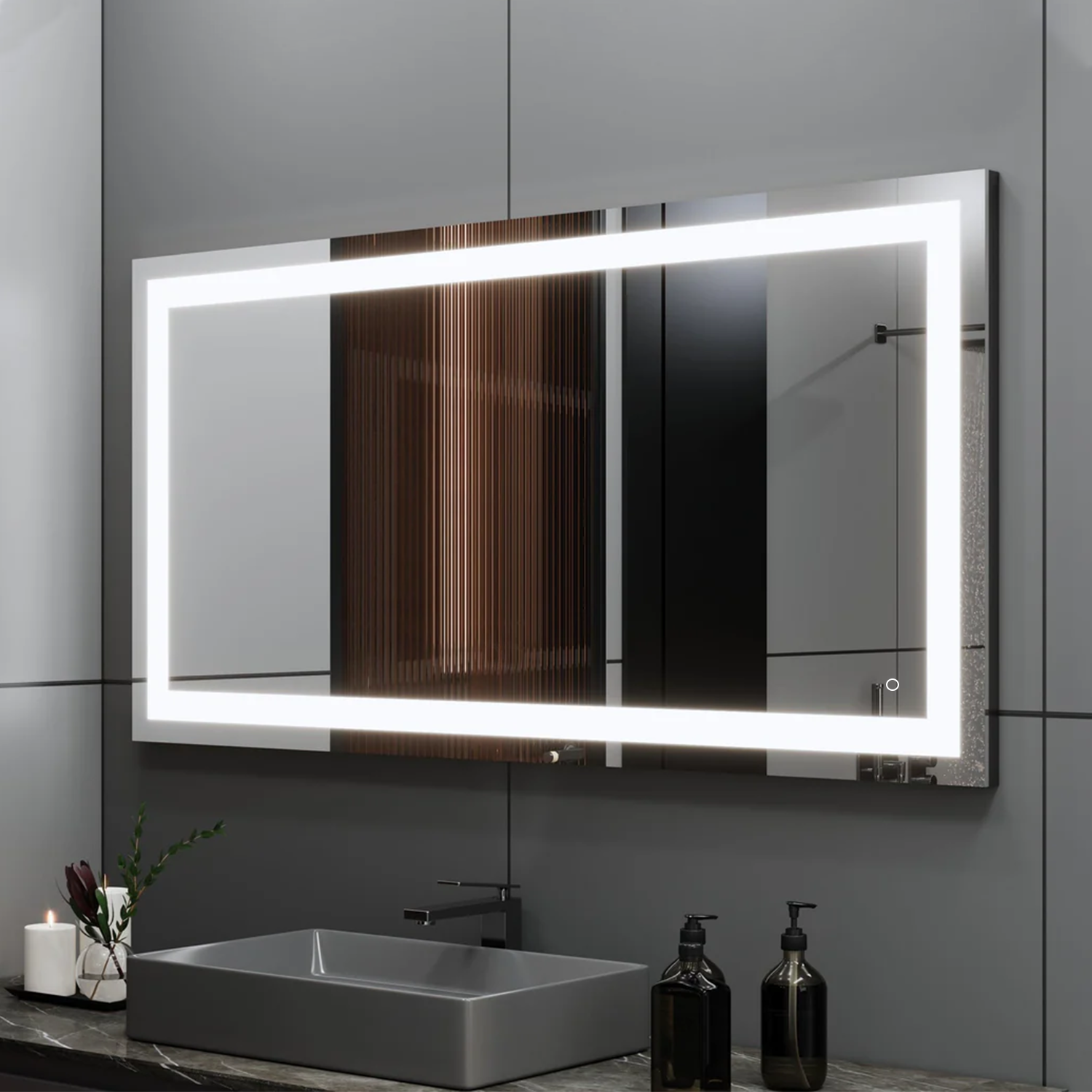 36 in. x 48 in. Vanity Mirror with Lights, Anti-Fog, CRI 90+, Makeup Mirror with Lights, Touch Switch Control, CCT Adjustable With Remembrance, LED Mirror for Bathroom, Inner Window Style