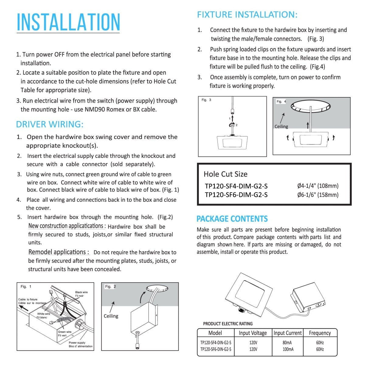 4" 9W LED Slim Panel Recessed Ceiling Light CCT Changeable 2700K 3000K 3500K 4000K 5000K, with Junction Box, Square - LEDMyPlace