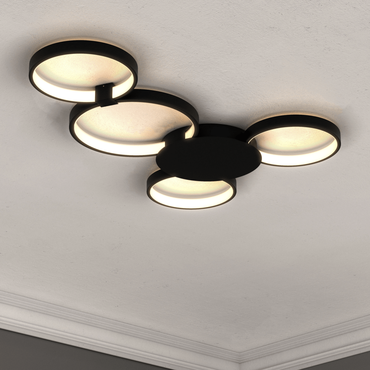 4 Rings, LED Circle Flushmount Lights, 41W, 3000K, 2986LM, Hallway Light Fixtures, - LEDMyPlace