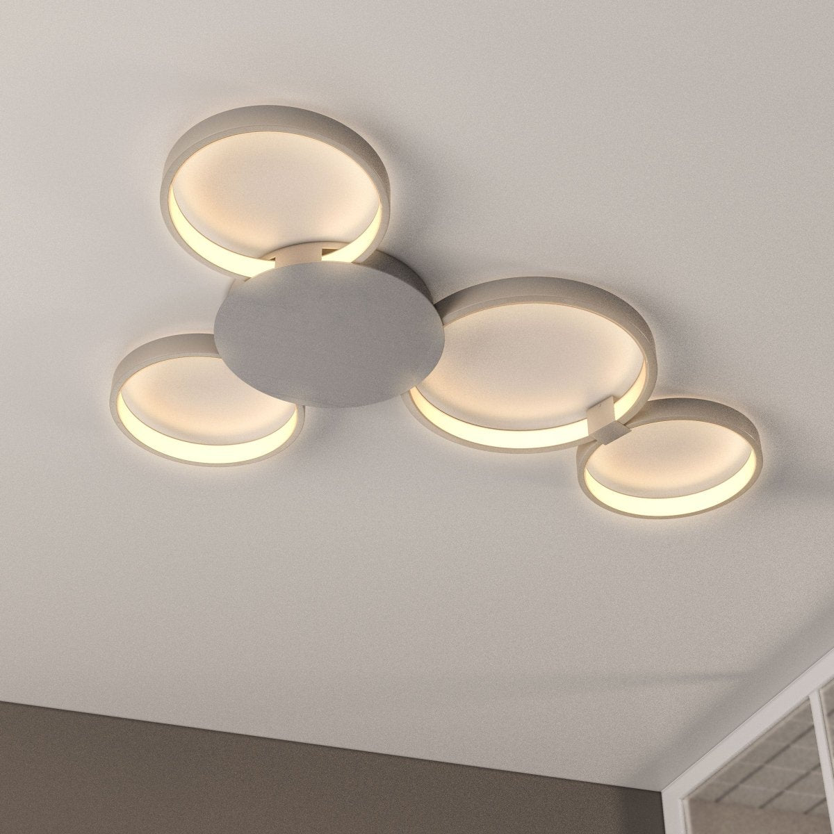 4 Rings, LED Circle Flushmount Lights, 41W, 3000K, 2986LM, Hallway Light Fixtures, - LEDMyPlace