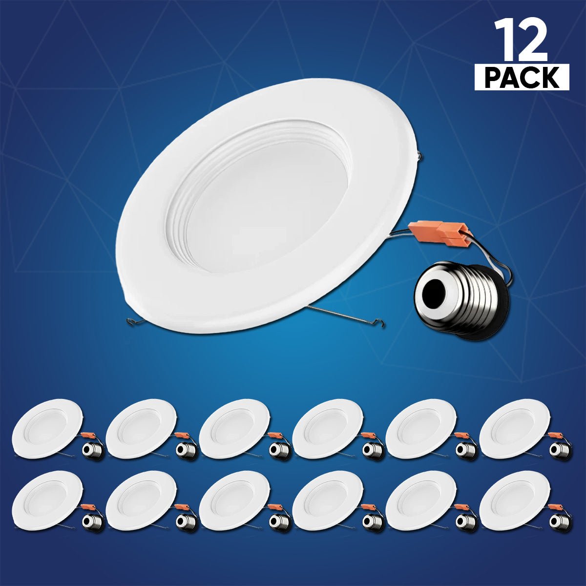 5 in. and 6 in. Recessed LED Downlight, 15W, 1100LM, Baffle - trim, Dimmable, Energy Star & ETL, Easy Retrofit Installation, LED Can Lights - LEDMyPlace