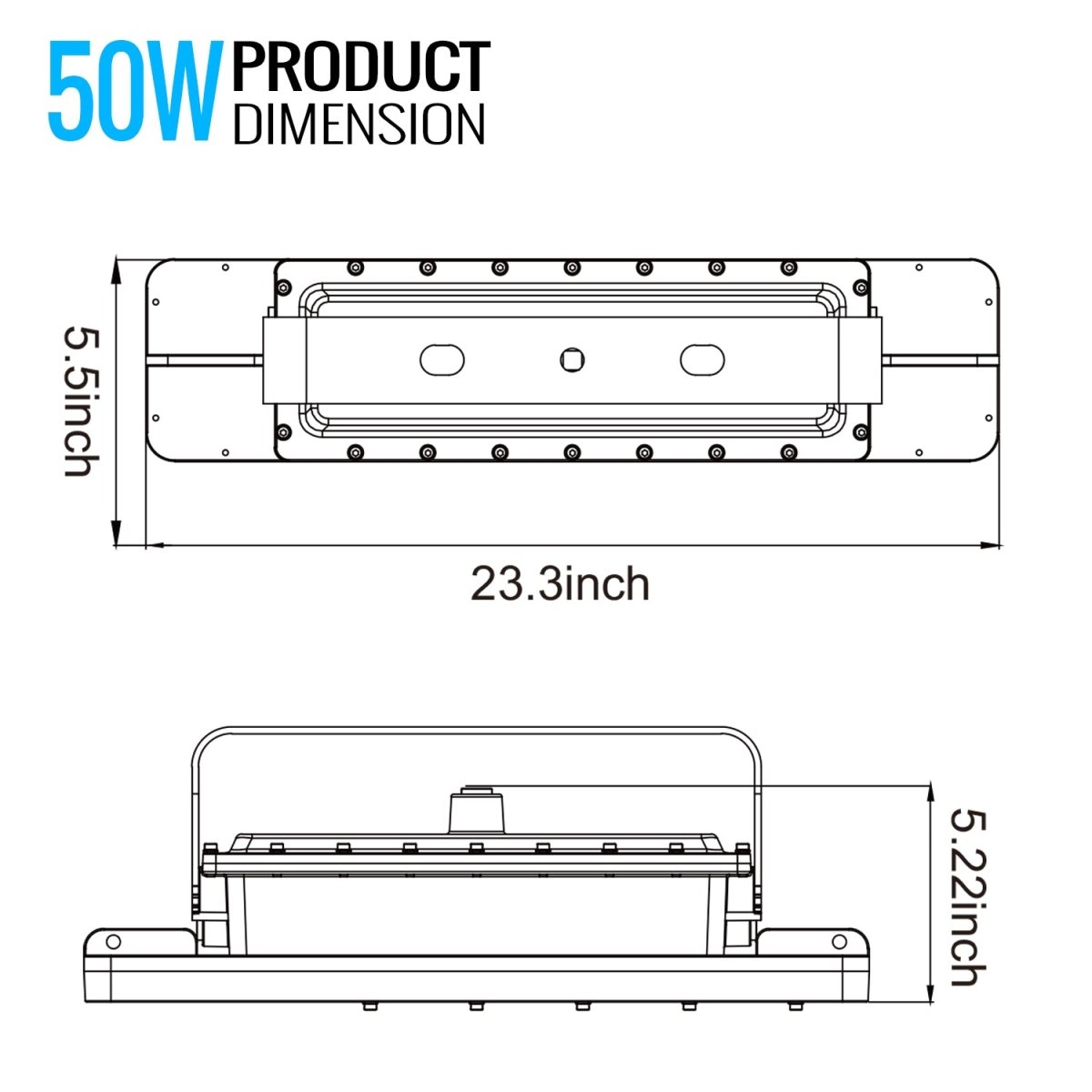 50 Watt 2FT LED Explosion Proof Linear Light, I Series, Dimmable, 5000K, 5400LM, AC100 - 277V, IP66, Hazardous Location Lighting Fixtures - LEDMyPlace