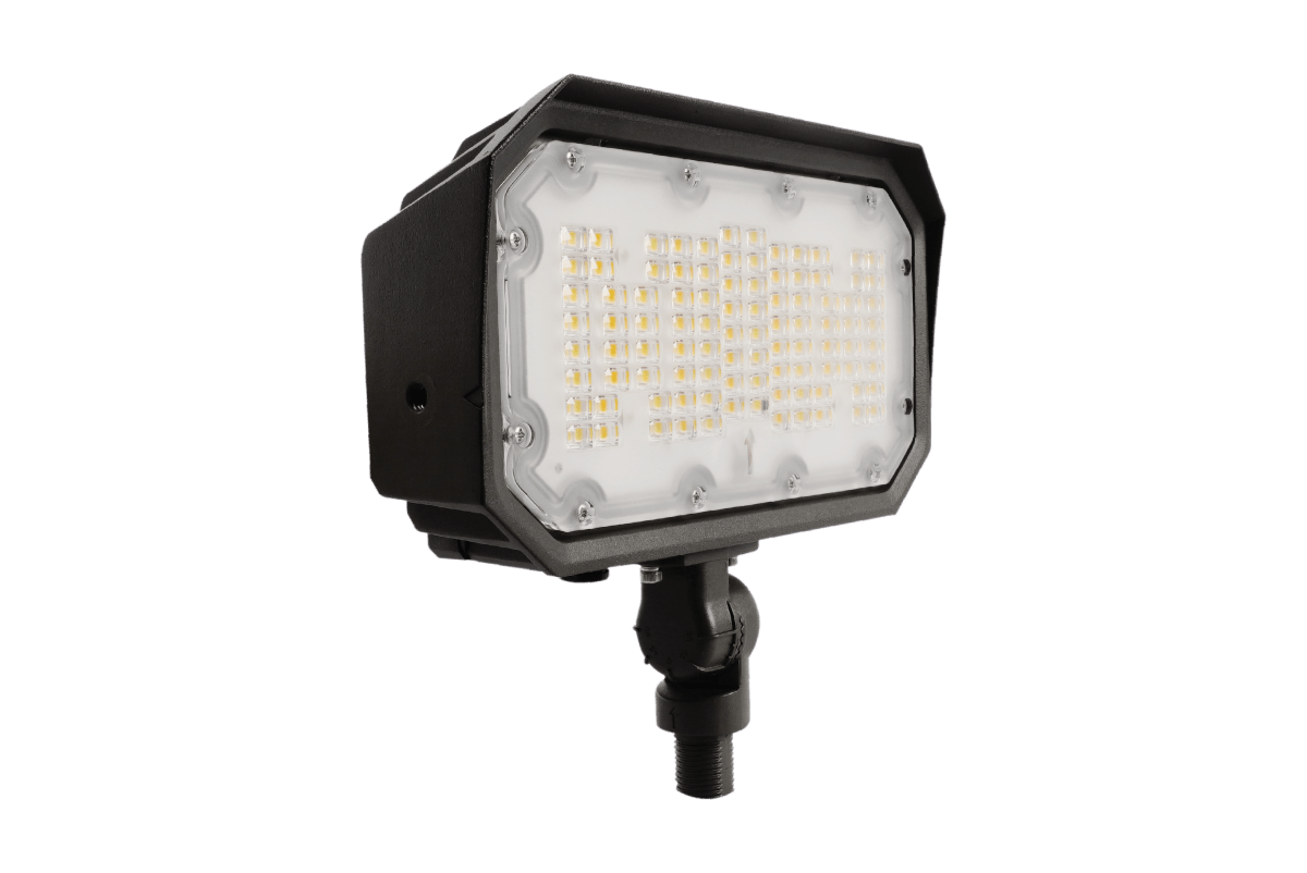 50W/40W/30W Watt Adjustable LED Flood Light Outdoor 4000K/5000K/5700K CCT Changeable, Knuckle Mount, UL & DLC 5.1 Premium, Bronze, IP65, For Gardens, Court, Lawn, Patio as well as LED Security Light - LEDMyPlace