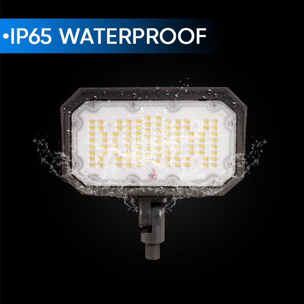 50W/40W/30W Watt Adjustable LED Flood Light Outdoor 4000K/5000K/5700K CCT Changeable, Knuckle Mount, UL & DLC 5.1 Premium, Bronze, IP65, For Gardens, Court, Lawn, Patio as well as LED Security Light - LEDMyPlace