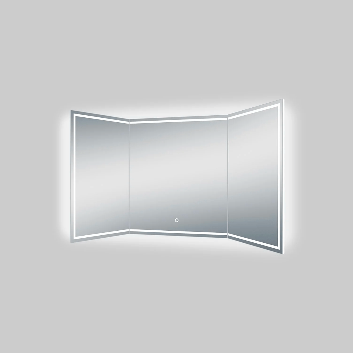 55.1 in. X 25.6 in. Backlit/Frontlit LED Lighted Bathroom Vanity Mirror with Pivoting Side Mirrors, Thin Plexiglass Edge, Anti Fog, Adjustable 3 - Color Temperature & Remembrance, Makeup Mirror, Touch Button, CRI 90+, Titan Style - LEDMyPlace