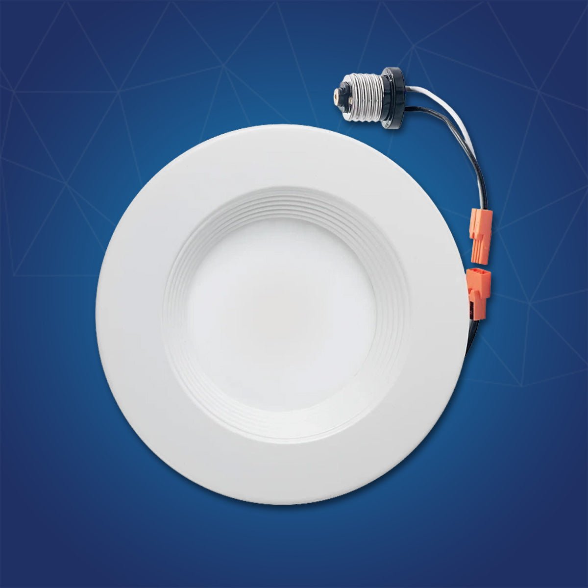 6" LED Downlight Dimmable, 15W, 5CCT Changeable: 2700K/3000K/3500K/4000K/5000K, 120V AC, Baffle Trim, Damp Rated - LEDMyPlace