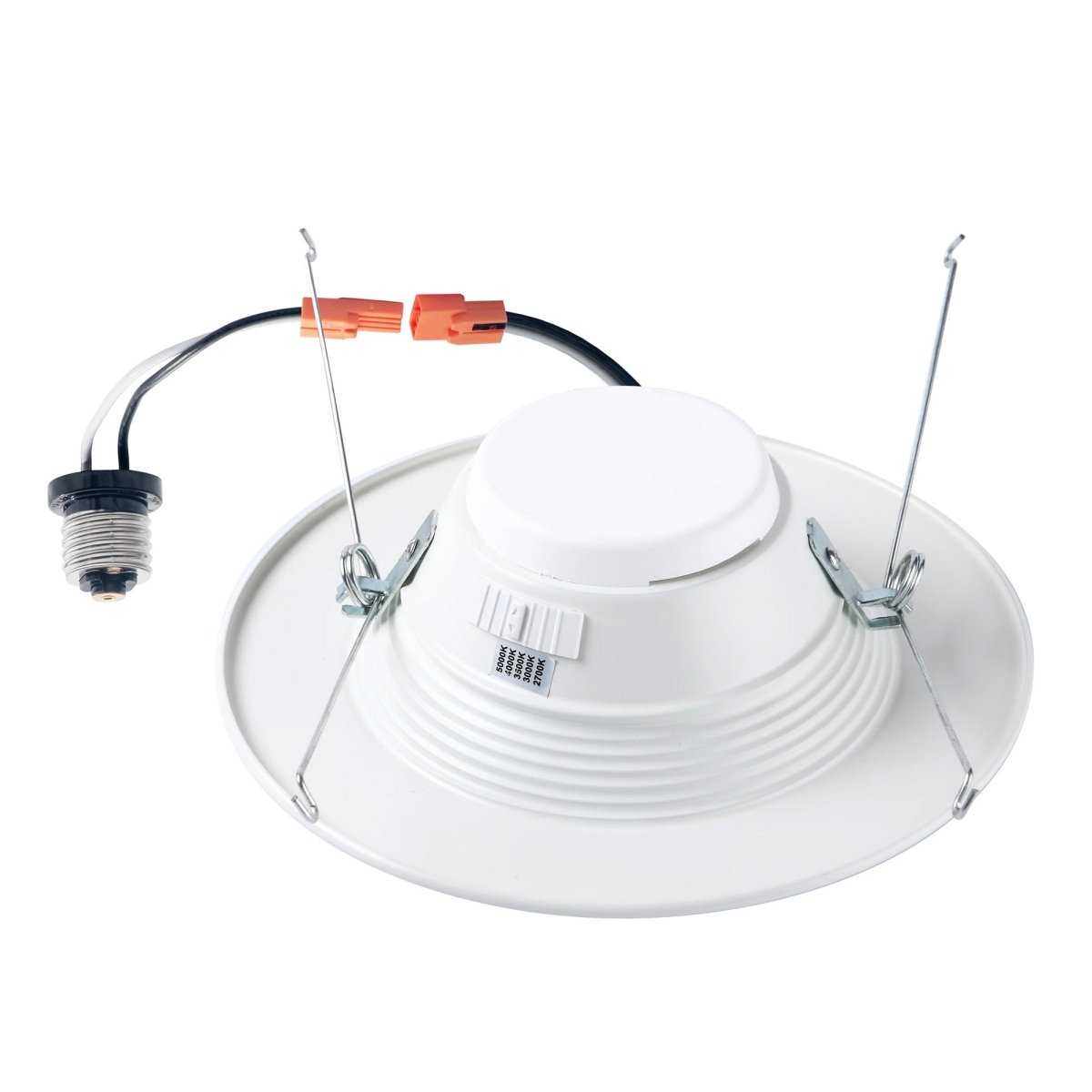 6" LED Downlight Dimmable, 15W, 5CCT Changeable: 2700K/3000K/3500K/4000K/5000K, 120V AC, Baffle Trim, Damp Rated - LEDMyPlace